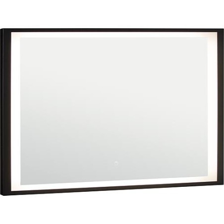 Miroir LED Ranelva avec interrupteurs, avec cadre noir, front/backlight, 1200x800mm