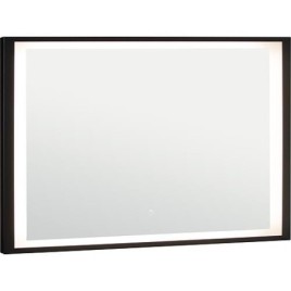 Miroir LED Ranelva avec interrupteurs tactiles, avec cadre noir, front/backlight, 1000x800mm