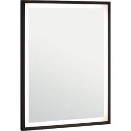 Miroir LED Ranelva avec interrupteurs tactiles, avec cadre noir, front/backlight, 600x800mm