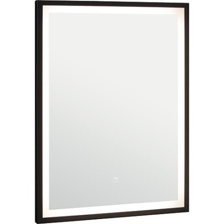 Miroir LED Ranelva avec interrupteurs tactiles, avec cadre noir, front/backlight, 600x800mm