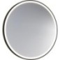 Miroir LED Aulielva avec interrupteurs tactiles, avec cadres noirs, front/backlight, Ø 500mm