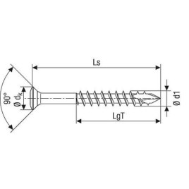 Vis à tête fraisée bombée, SPAX® acier inoxydable A2 BLAX®,Filetage partiel, T-STAR plus 4,5 x 50 mm, Cond. 200