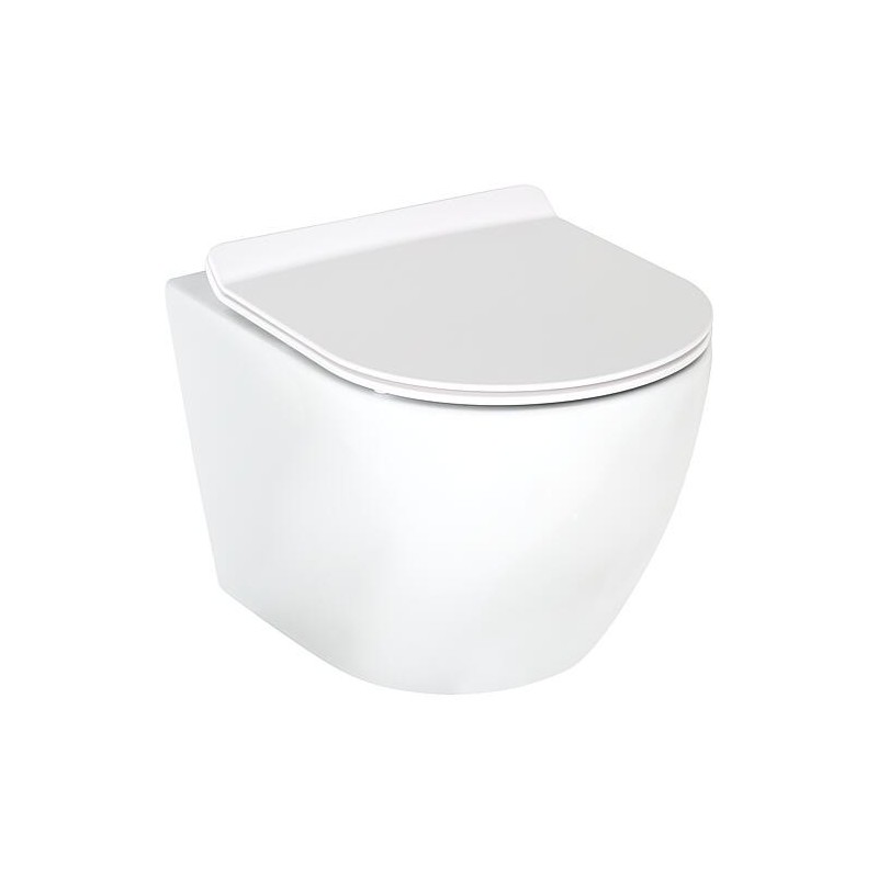 Pack combiné Arax WC suspendu à fond creux avec Silent Flush 370x370x485mm + Abattant WC blanc brillant