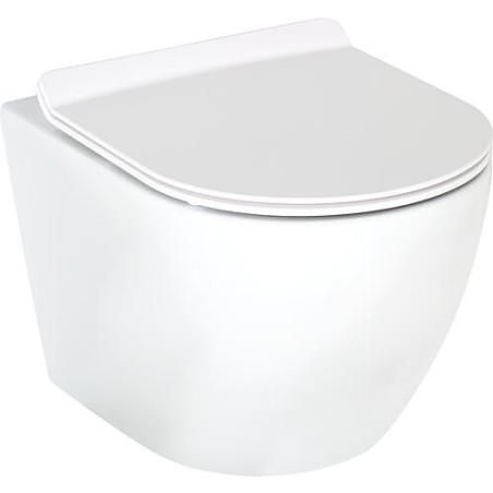 Pack combiné Arax WC suspendu à fond creux avec Silent Flush 370x370x485mm + Abattant WC blanc brillant