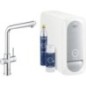 Mitigeur d’évier Grohe Blue Home Starter Kit, bec chromé avec Filtre S-Size, bouteille de CO2 et réfrigérant