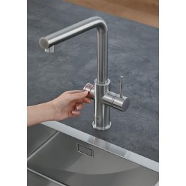 Mitigeur d’évier Grohe Red Duo, bec C chromé avec chauffe-eau M et filtre S-Size Starter Set