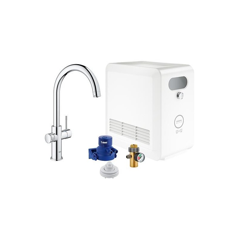 Mitigeur d’évier Grohe Blue Professional Starter Kit, bec chromé avec réfrigérant