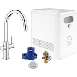 Mitigeur d’évier Grohe Blue Professional Starter Kit, amovible. Bec chromé avec réfrigérant