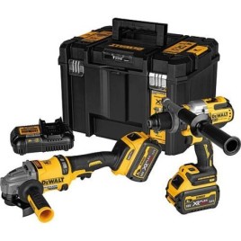 Kit sans fil DeWalt 2 pièces avec perceuse-visseuse à percussion, meuleuse d’angle, 2 x 6 Ah et chargeur