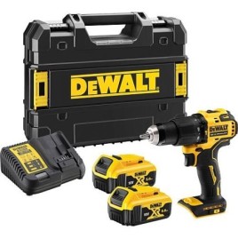 Perceuse-visseuse à percussion sans fil DeWalt DCD709P2T-QW 18 V avec 2 batteries 5,0 Ah et chargeur dans un mallette de