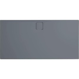 Bacs à douche Hüppe EasyFlat fonte minérale, 1500x52x1000 mm écoulement:côté long, gris mat