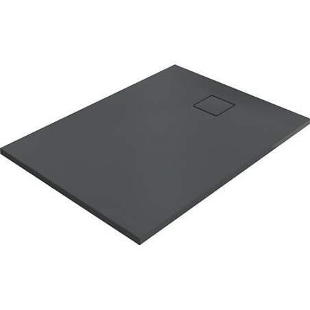 Bacs à douche Hüppe EasyFlat fonte minérale 1400x52x800 mm Ecoulement:côté court, anthracite mat