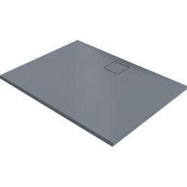 Bacs à douche Hüppe EasyFlat fonte minérale, 1600x52x900 mm, écoulement:côté long, gris mat