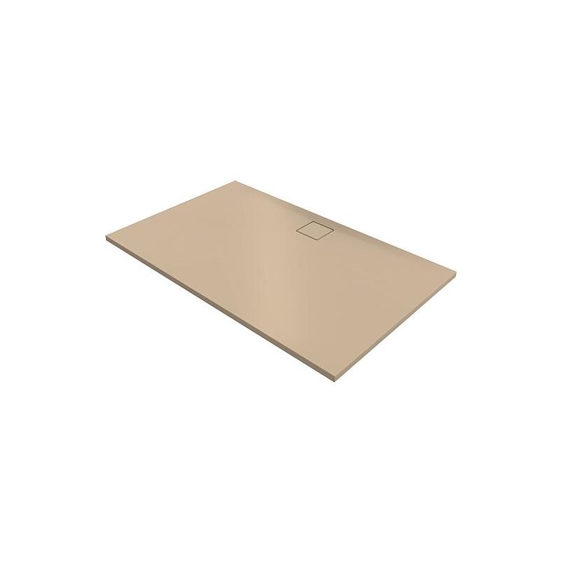 Bacs à douche Hüppe EasyFlat fonte minérale, 1200x52x1000 mm Ecoulement:côté long, beige mat