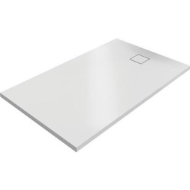 Bacs à douche Hüppe EasyFlat fonte minérale 1800x52x800 mm Ecoulement:côté court, blanc mat