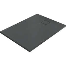 Bacs à douche Hüppe EasyFlat fonte minérale 1400x52x1000 mm Ecoulement:côté court, anthracite mat