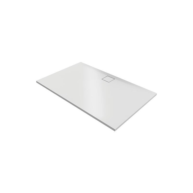 Bacs à douche Hüppe EasyFlat fonte minérale, 1200x52x800 mm Ecoulement : côté long, blanc mat