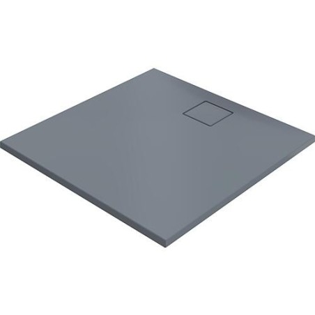 Bacs à douche Hüppe EasyFlat fonte minérale, 900x52x900 mm, gris mat