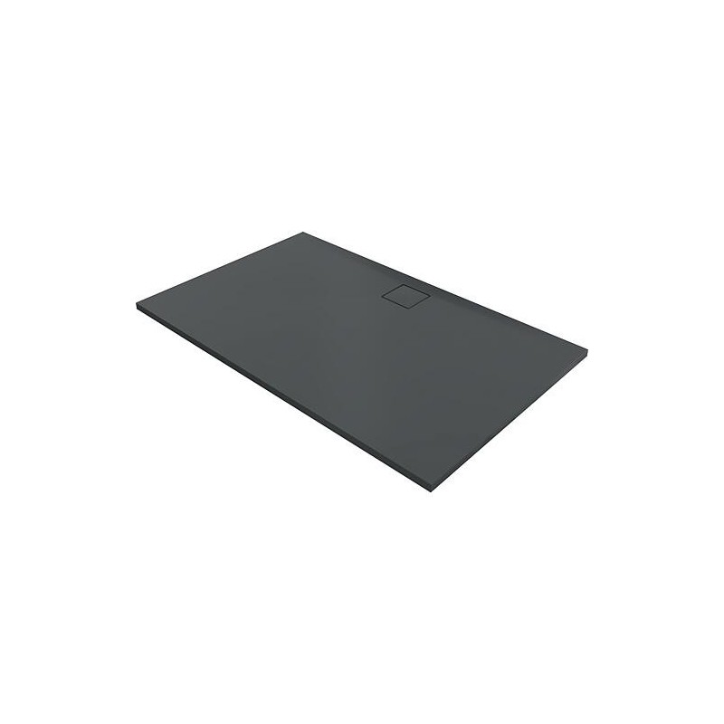 Bacs à douche Hüppe EasyFlat fonte minérale, 1200x52x900 mm Ecoulement:côté long, anthracite mat