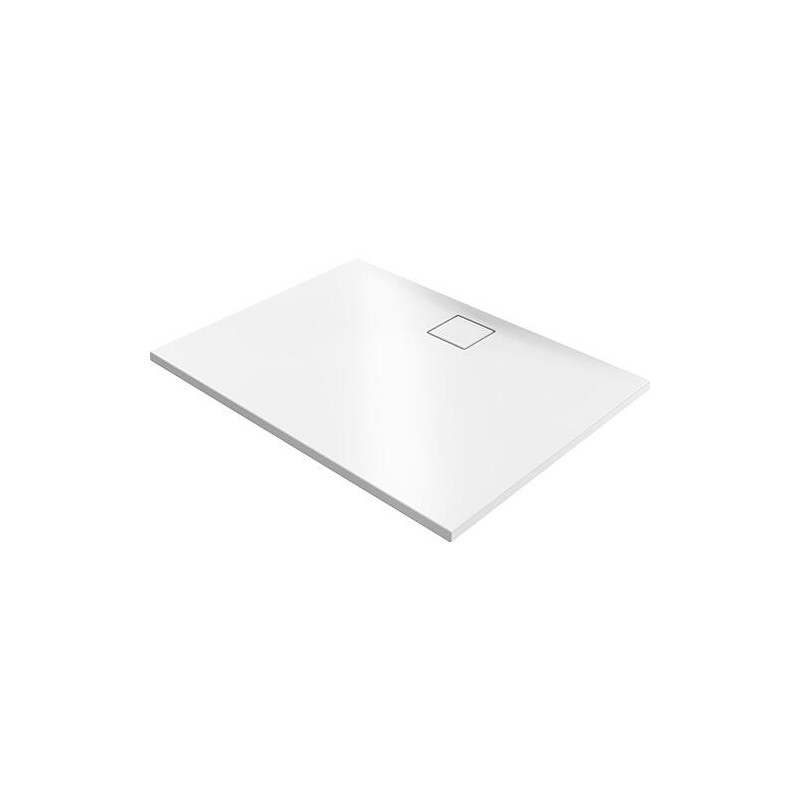 Bacs à douche Hüppe EasyFlat fonte minérale, 1000x52x900 mm Ecoulement:côté long, blanc