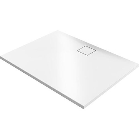 Bacs à douche Hüppe EasyFlat fonte minérale, 1000x52x900 mm Ecoulement:côté long, blanc