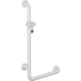 Main courante de douche Hewi série 801 avec support de douche 1250x600mm, blanc pur