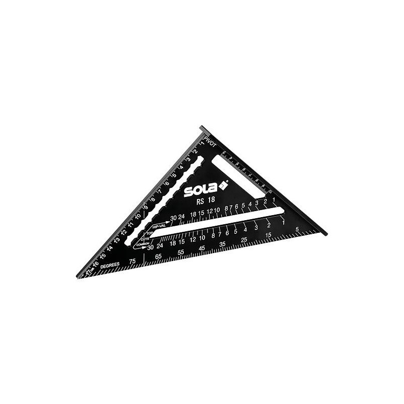 Triangle d’angle SOLA, RS 18, aluminium, 180mm, avec butée