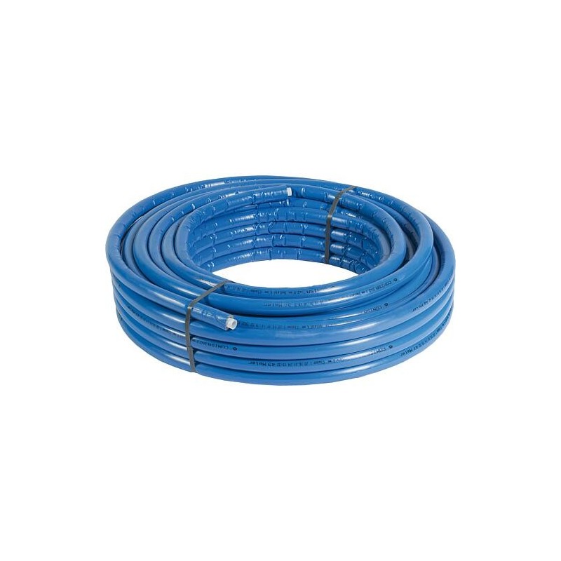 Tube multicouche 16x2mm avec isolation bleu 6mm, UE 50m