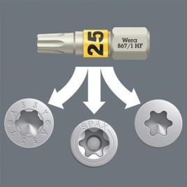 Embouts en vrac WERA 867/1 TORX® avec fonction de retenue,T25, Cond. 20 pièces