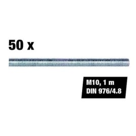 Pack promo tiges filetées M10, 1m, DIN 976/4.8 50 pcs.