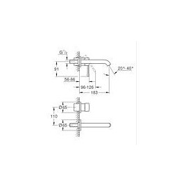 Mitigeur de lavabo mural Grohe Essence saillie 183mm phantom black