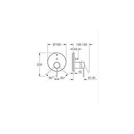 Mitigeur bain/douche encastré Grohe Essence Rosace Ø 158mm phantom black