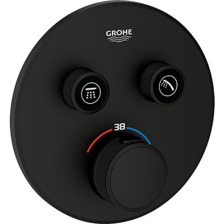 Thermostat encastré Grohe Grohtherm SmartControl phantom noir avec 2 vannes d’arrêt