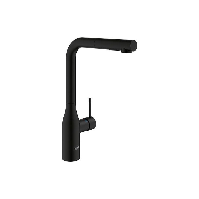 Mitigeur d’évier Grohe Essence, douchette extractible saillie 204mm phantom black