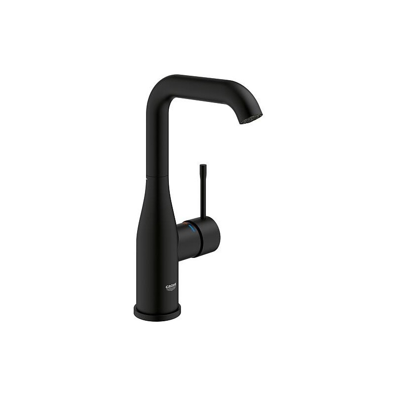 Mitigeur de lavabo Grohe Essence L-Size, phantom black, commande latérale orientable, sans garniture d’écoulement