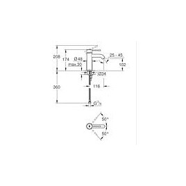 Mitigeur de lavabo Grohe Essence S-Size, phantom black sans écoulement