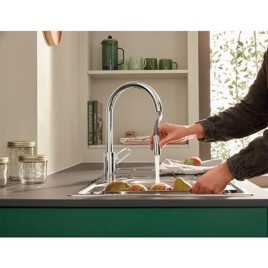 Mitigeur d’évier Grohe BauFlow avec bec extractible bec pivotant, saillie 215mm chrome