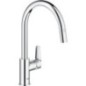 Mitigeur d’évier Grohe Bauedge avec bec extractible bec pivotant, saillie 215mm chrome