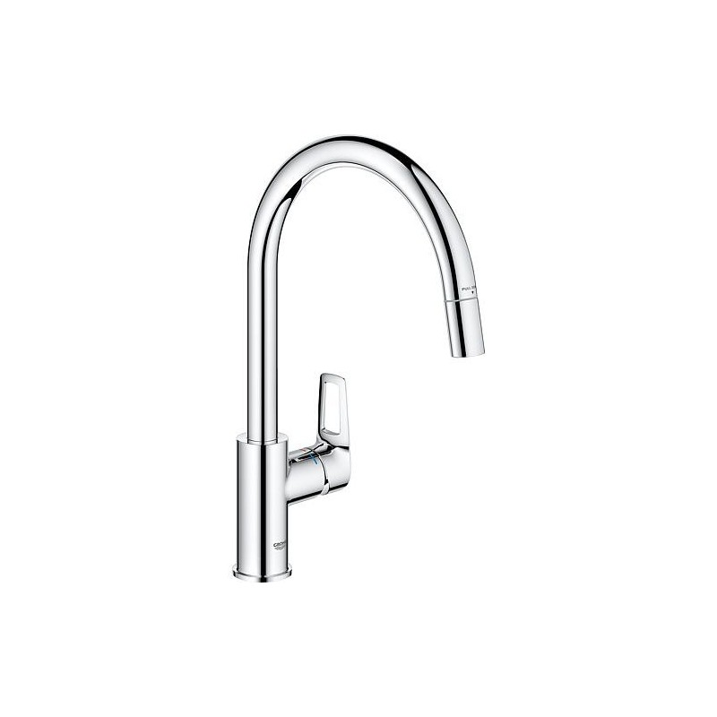 Mitigeur d’évier Grohe Bauloop avec bec extractible bec pivotant, saillie 215mm chrome