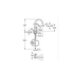 Mitigeur d’évier Grohe Bauloop avec bec extractible bec pivotant, saillie 215mm chrome