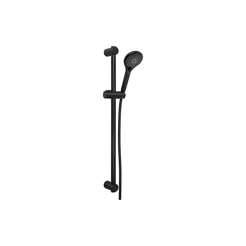 Evros kit barre de douche 90cm noir mat