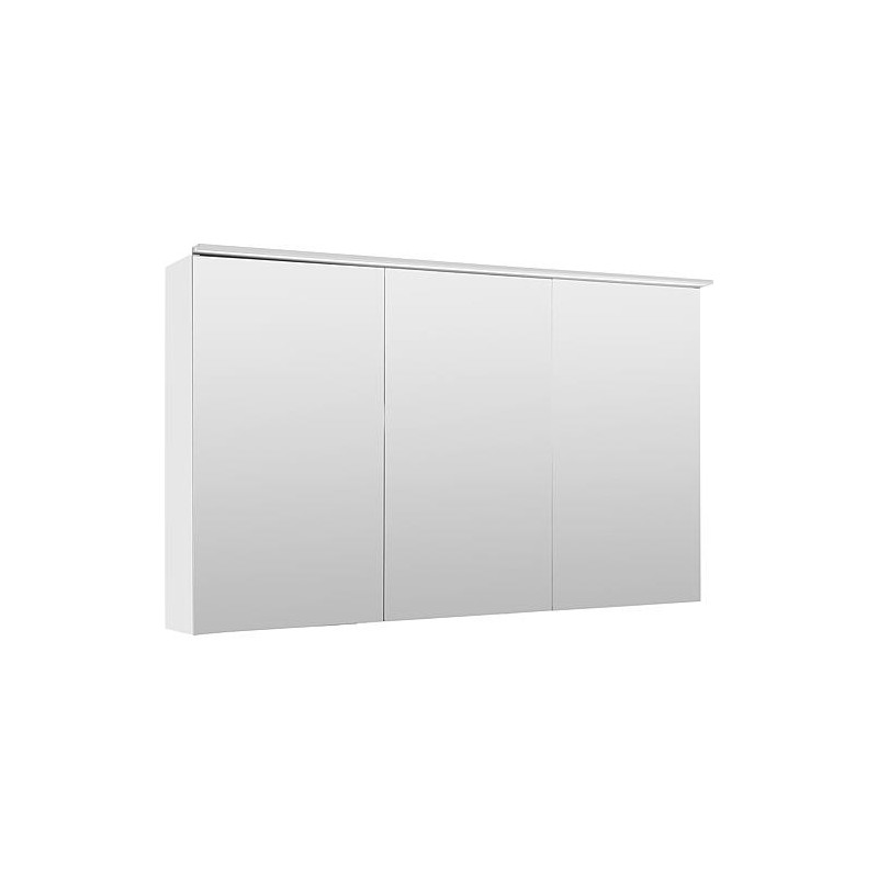 Armoires à glace Lossa avec éclairage LED à poser 3 portes blanc mat 1200x750x194 mm