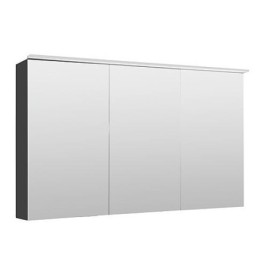 Armoires à glace Lossa avec éclairage LED à poser 3 portes anthracite mat 1200x750x194 mm