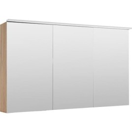 Armoire à glace Lossa avec éclairage LED à poser 3 portes chêne noueux cortina 1200x750x194 mm