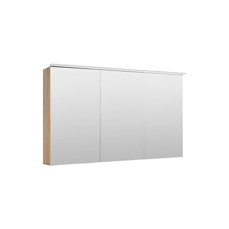 Armoire à glace Lossa avec éclairage LED à poser 3 portes chêne noueux cortina 1200x750x194 mm