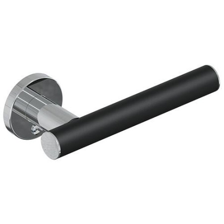 Porte-papier WC Elida Plus noir mat chrome LxHxP:190x32x87mm