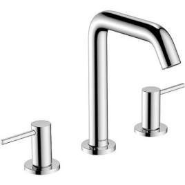 Mitigeur de lavabo 3 trous Hansgrohe Tecturis S saillie 139 mm avec garniture d’écoulement Push-Open chrome