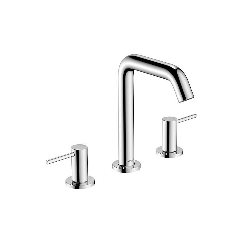 Mitigeur de lavabo 3 trous Hansgrohe Tecturis S saillie 139 mm avec garniture d’écoulement Push-Open chrome