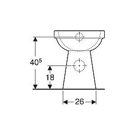 WC sur pied Geberit Renova Comfort sans obstacle, surélevé lxhxp : 355x450x475mm, Sortie horizontale, blanc