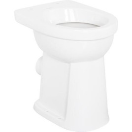 WC sur pied à chasse d’eau plate Geberit Renova Comfort, surélevé lxhxp : 355x490x470mm, Sortie horizontale, blanc